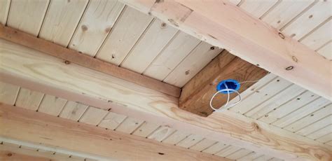 junction box on wood beam|Hiding Electrical in Beams .